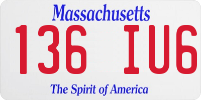 MA license plate 136IU6