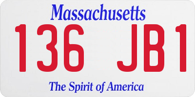 MA license plate 136JB1