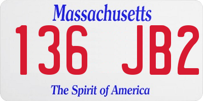 MA license plate 136JB2