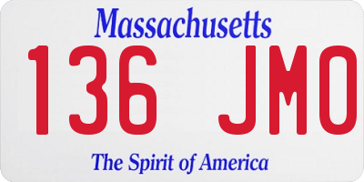 MA license plate 136JM0
