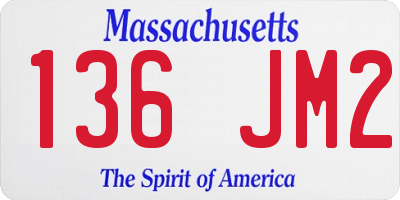 MA license plate 136JM2
