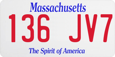 MA license plate 136JV7
