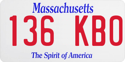 MA license plate 136KB0
