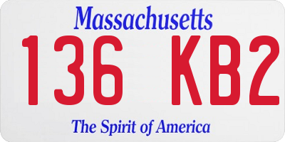 MA license plate 136KB2