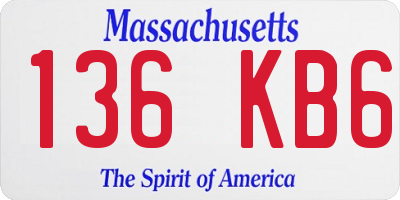 MA license plate 136KB6