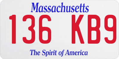 MA license plate 136KB9