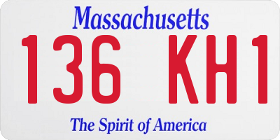 MA license plate 136KH1