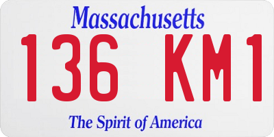 MA license plate 136KM1