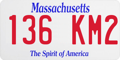 MA license plate 136KM2