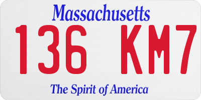 MA license plate 136KM7