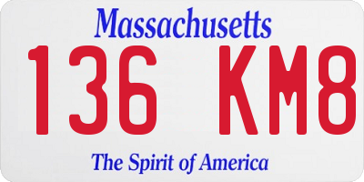MA license plate 136KM8