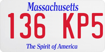 MA license plate 136KP5