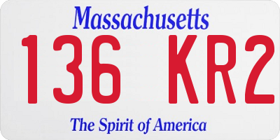 MA license plate 136KR2