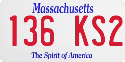 MA license plate 136KS2