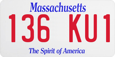 MA license plate 136KU1
