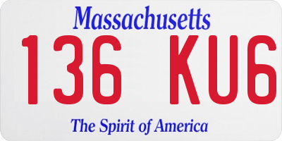 MA license plate 136KU6