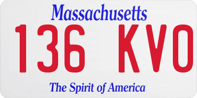 MA license plate 136KV0