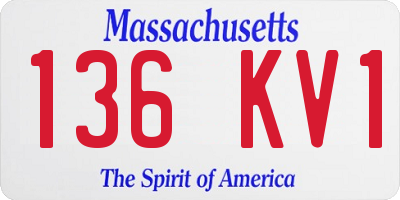 MA license plate 136KV1