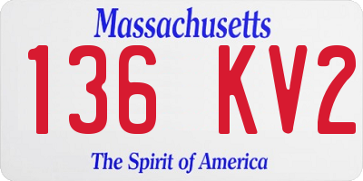 MA license plate 136KV2