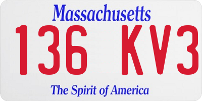 MA license plate 136KV3