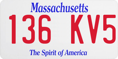 MA license plate 136KV5