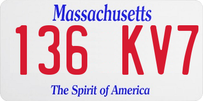 MA license plate 136KV7
