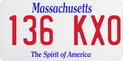 MA license plate 136KX0