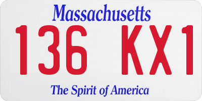 MA license plate 136KX1