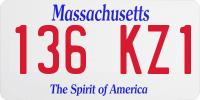 MA license plate 136KZ1