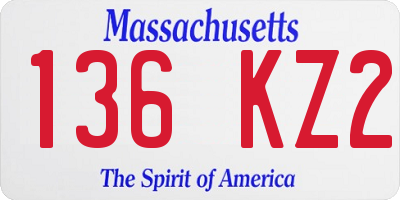 MA license plate 136KZ2