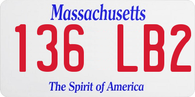 MA license plate 136LB2