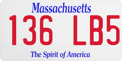 MA license plate 136LB5
