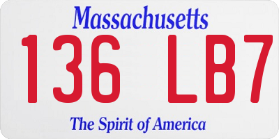 MA license plate 136LB7