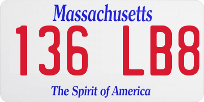 MA license plate 136LB8