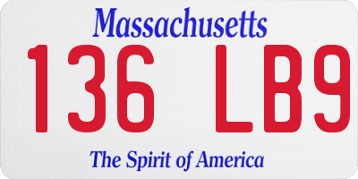 MA license plate 136LB9