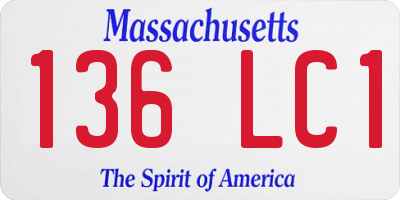 MA license plate 136LC1