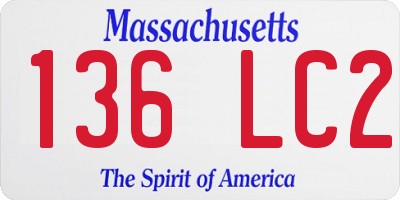 MA license plate 136LC2