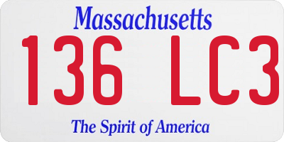 MA license plate 136LC3
