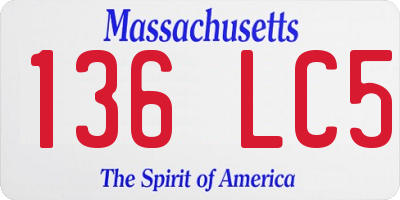 MA license plate 136LC5