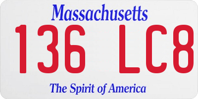 MA license plate 136LC8