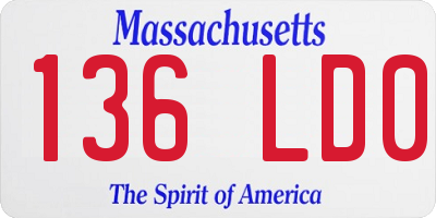 MA license plate 136LD0