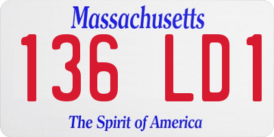 MA license plate 136LD1