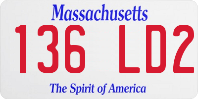 MA license plate 136LD2