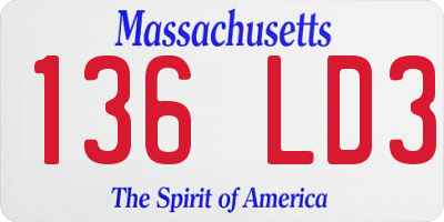 MA license plate 136LD3