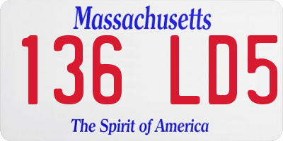 MA license plate 136LD5