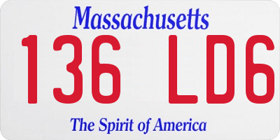 MA license plate 136LD6