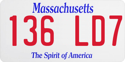 MA license plate 136LD7