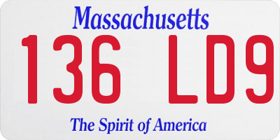MA license plate 136LD9