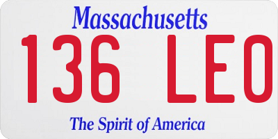 MA license plate 136LE0