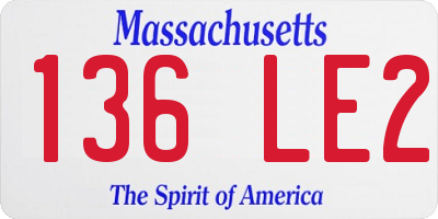 MA license plate 136LE2